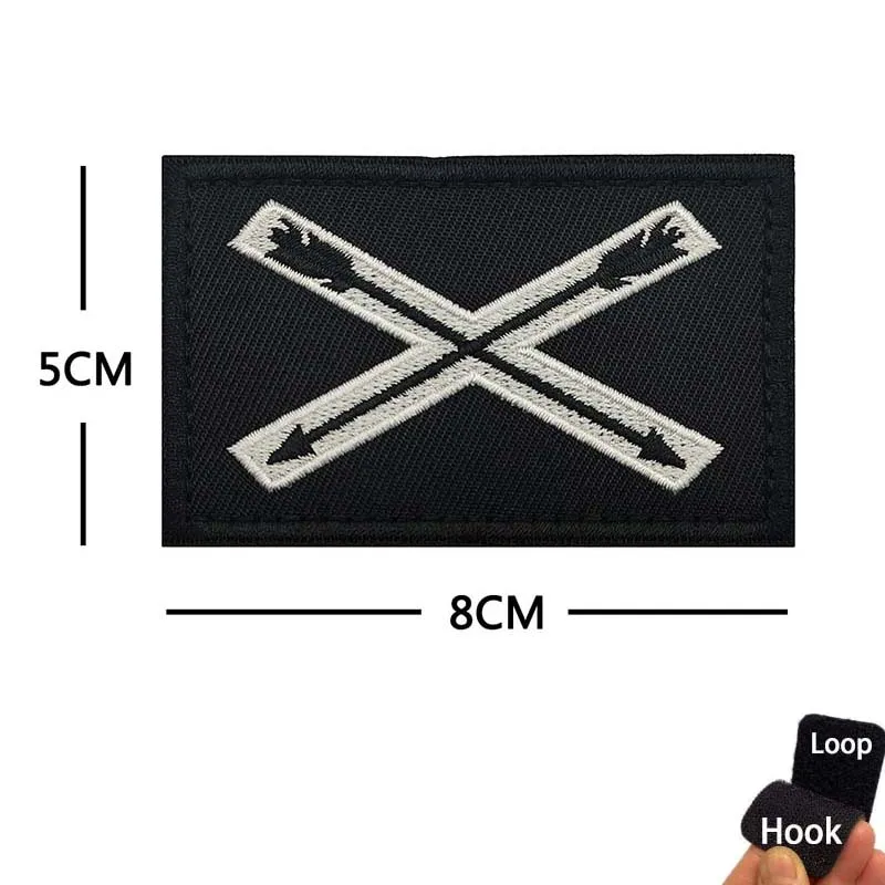 Piratenflagge, FOG Forward Observations Kleidungsabzeichen, Blackbeard Totenkopf Herz bestickte Applikation taktisches Emblem Hakenschlaufen-Aufnäher