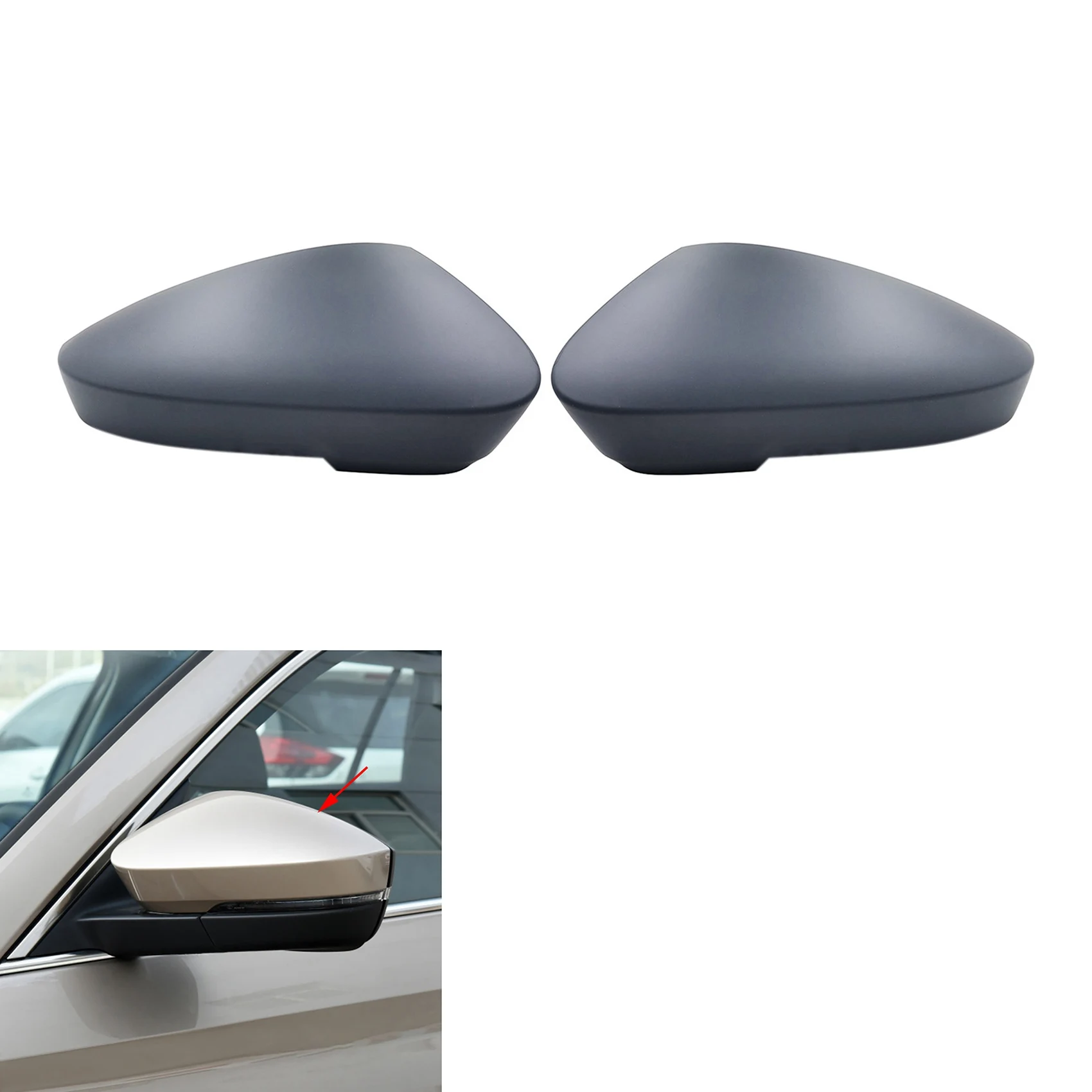 for Skoda Kodiaq Karoq 2017-2021 Replacement Mirror Covers Car Side Door Rear View Mirror Cover Cap Shell