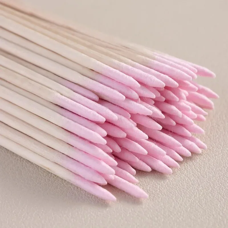 Disposable Ultrasmall Cotton Swab Wooden Micro Bud Swabs Double-Headed Eyelash Tattoo Makeup Brushes Nail Arts Cleaning Tool