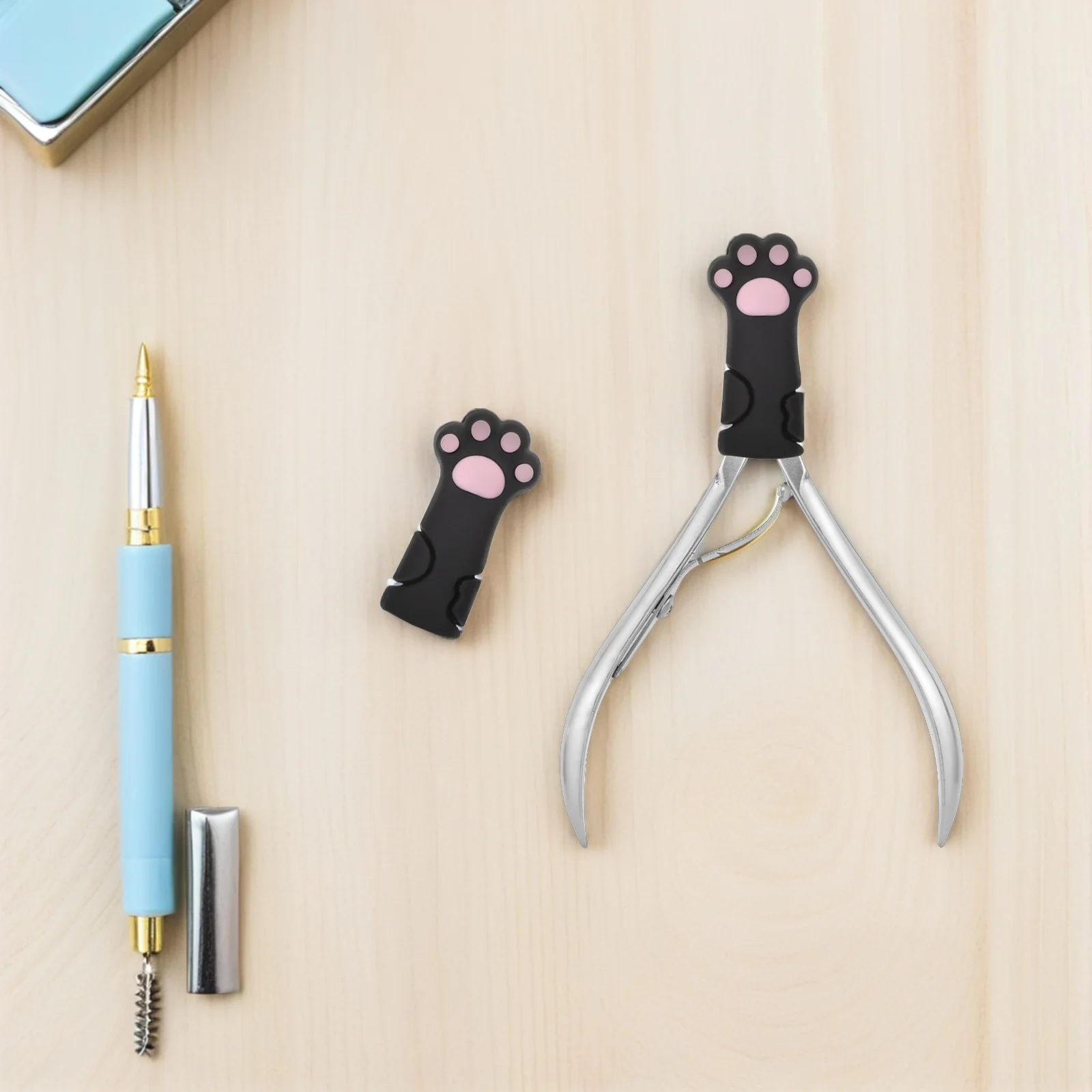 

10Pcs Universal Fit Silicone Cuticle Nipper Covers Cat Paw Design Antislip Manicure Pedicure Tools Protection Nippers Cover