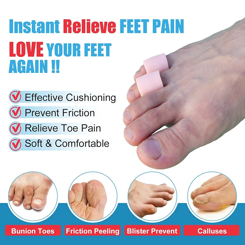 Pexmen-Pinky Toe Protector, Open Toe Sleeve, Gel Toe Caps, Capas para Toenails Perda, Calos, Bolhas, Calos, Martelo Toes, 2Pcs