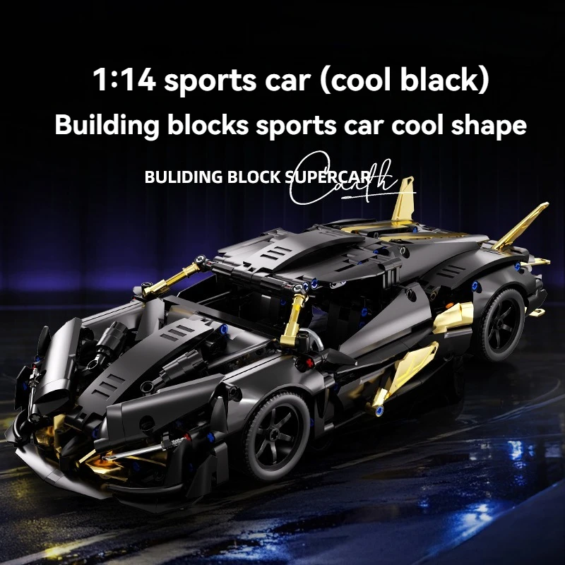 2025 Tecnico Nero Auto Da Corsa Modello Building Block Creativo FAI DA TE Supercar Mattoni Puzzle Giocattoli Compleanno Halloween Regalo Di Natale