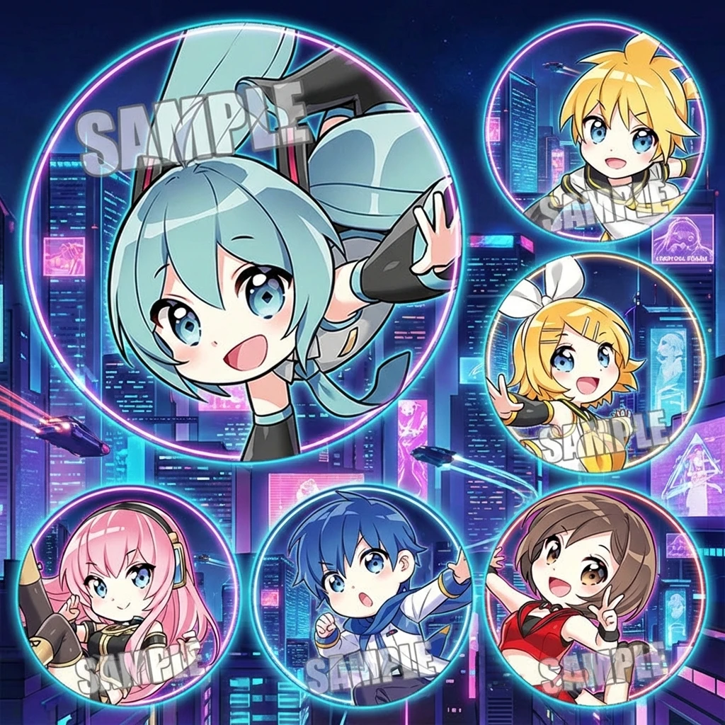 

Vocaloid Anime Badge Miku Hatsune Rin Len Kagamine Luka Megurine KAITO MEIKO Pin Brooch Keychain Accessories Gift for Fans