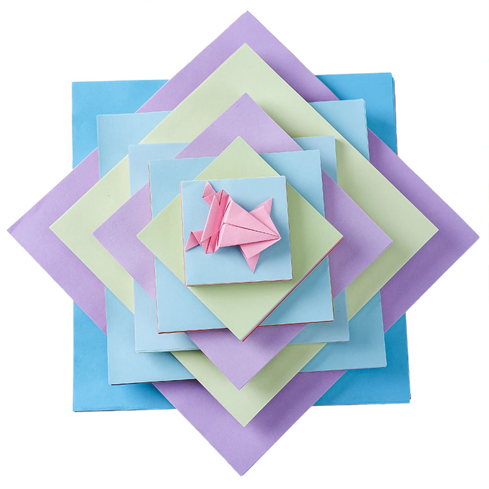 500 peças de papel dobrável brilhante cores misturadas 15x15cm papel artesanal seguro e não tóxico para jardim de infância presentes diy projetos de arte
