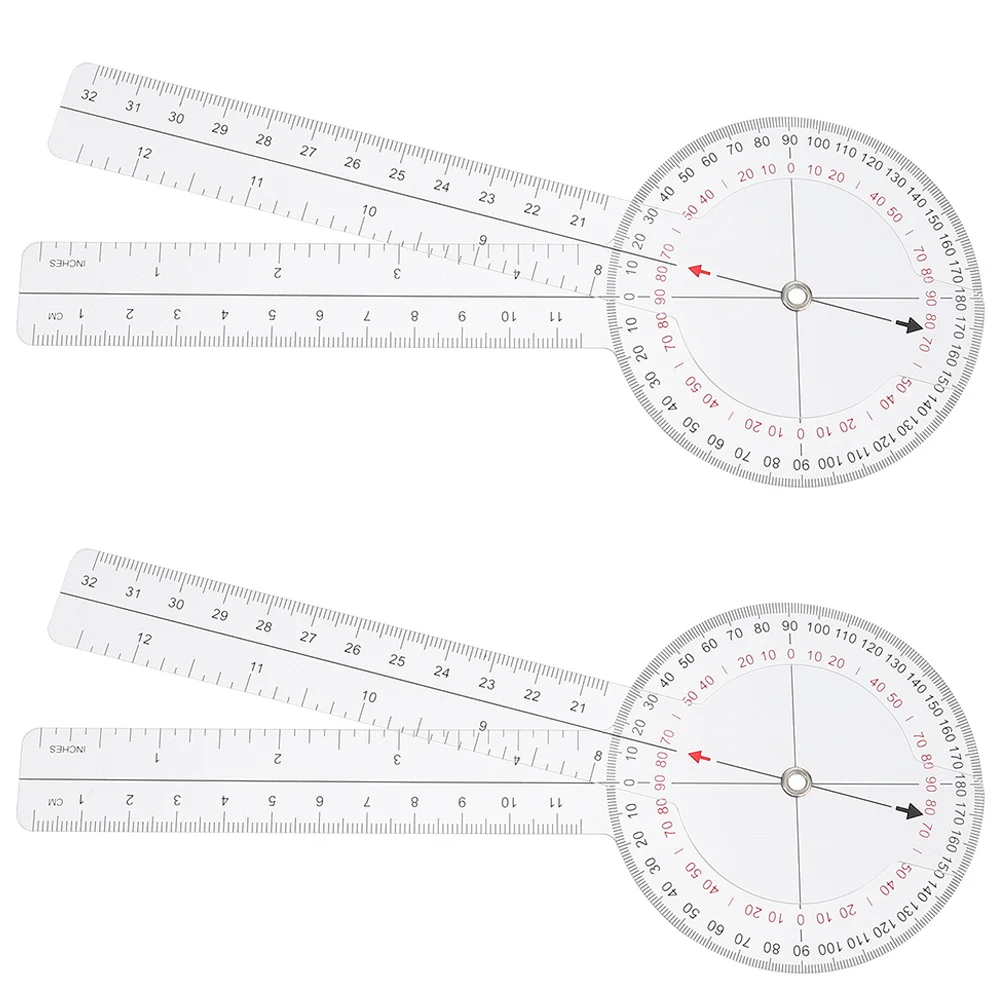 

2pcs Angle Ruler Professional Drafting Tool For Engineering Architecture Design Rotary Goniometer Protractor Transparent Plastic