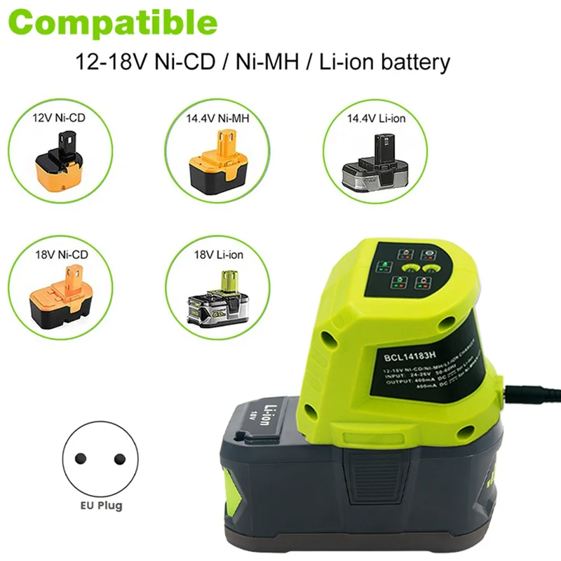 BCL14183H Caricabatteria al litio per Ryobi 12-18V NI-CD NI-MH Li-Caricabatteria Utensili elettrici Accessori EU PLUG-A74P