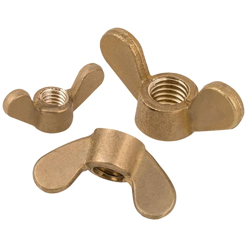 M3 M4 M5 M6 M8 M10 M12 M14 M16 Copper Wing Nut Brass Butterfly Nut Element Treasure Horns Hand-tight Screw Cap