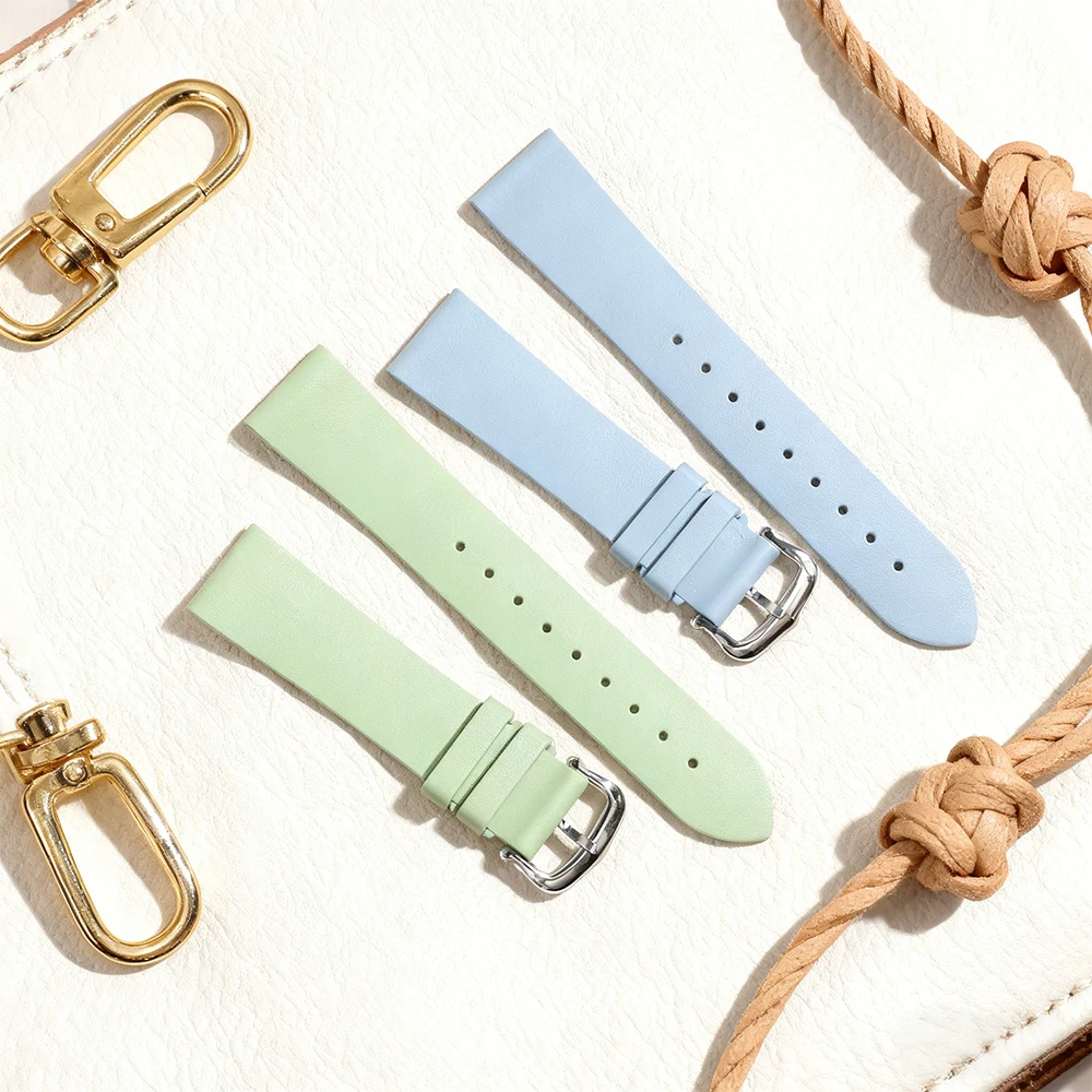 

16mm 17mm 18mm Fit For Cartier Tank Dumont Jaeger-lecoultre Reverso FKM Rubber Watch Bands For Women Super Soft Watch Straps