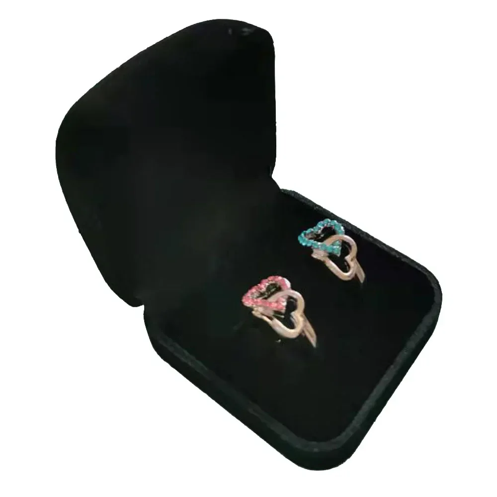 Sale Velvet Ring Storage Box Wedding Jewelry Ring Earrings Display Holder Engagement Ring Case Stud Organizer Packaging Gift Box