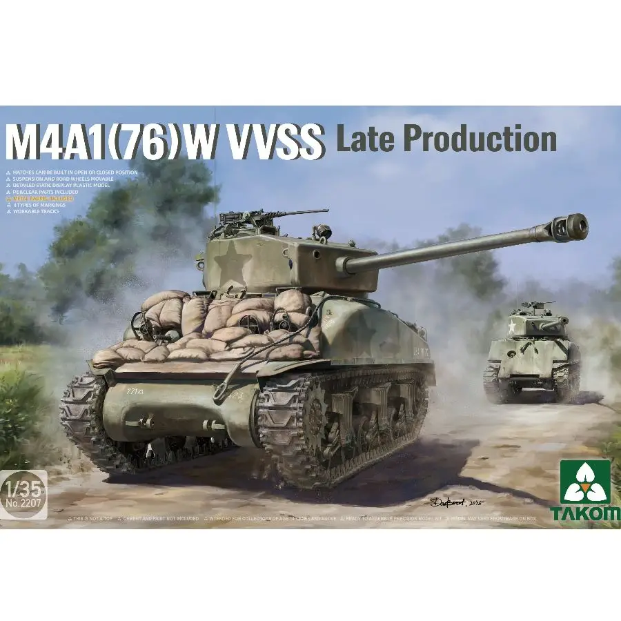 1/35 2207W TAKOM  SHERMAN² BOX M4A1 76(W) VVSS Late Production+M51 "DEGEM ALEF" w/U.S. ARMY 1.4 TON UTILITY TRUCK&MP FIGURE 1/35