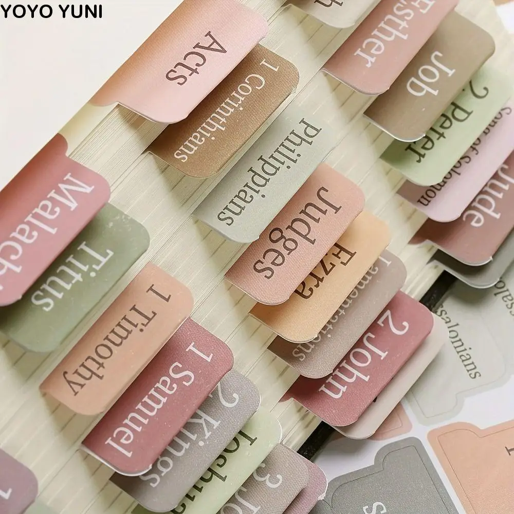 5 ورقة/مجموعة ملاحظات لاصقة علامات تبويب مؤشر الكتاب المقدس Morandi دراسة الكتاب المقدس مغلفة علامات التبويب مؤشر علامات التبويب ملصقات موضوع بوهو