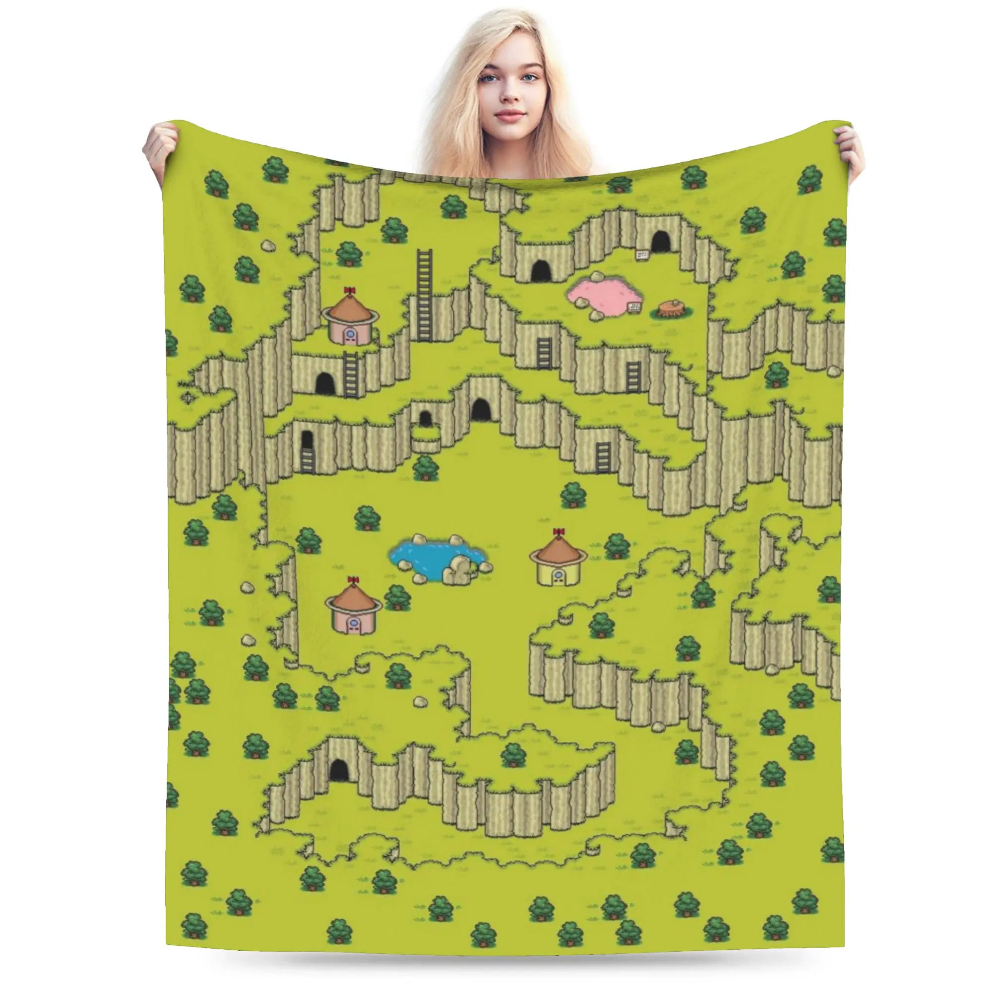 Earthbound Mega Sprite Sheet Blankets Fleece  Relax Lightweight Thin Throw Blanket for Sofa Plush Thin Quilt