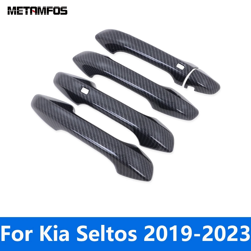 Exterior Accessories For Kia Seltos 2019 2020 2021 2022 2023 Chrome Side Door Handle Catch Cover Trim Protection Cap Car Styling