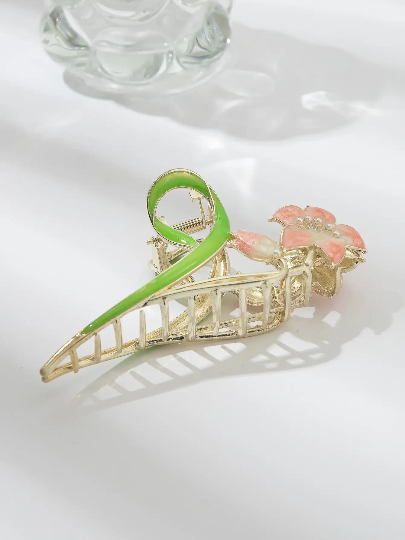 1pcs Alloy Oil Drop Flower Hair Clip Cute Headwear, Suitable For Daily And Holiday Wear