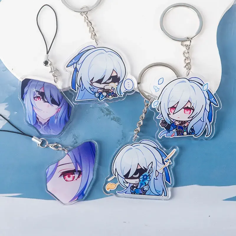 Anime Honkai:Star Rail Jingliu Huohuo 1-6 Eidolons Acrylic Keychain Strap Lanyard For Mobile Phone Case Car Keychain Accessories