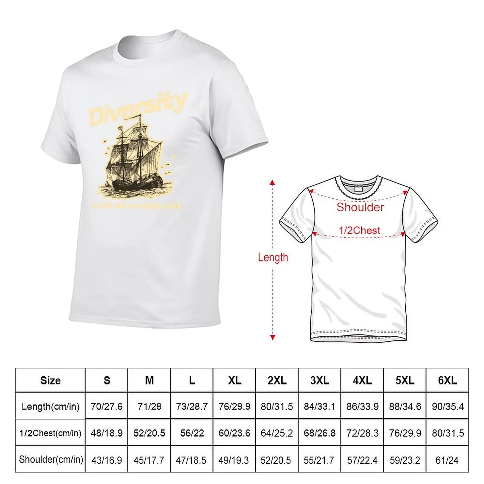 Diversity, an Old Old Wooden Ship T-Shirt t shirt man casual mens graphic t shirts T-Shirt