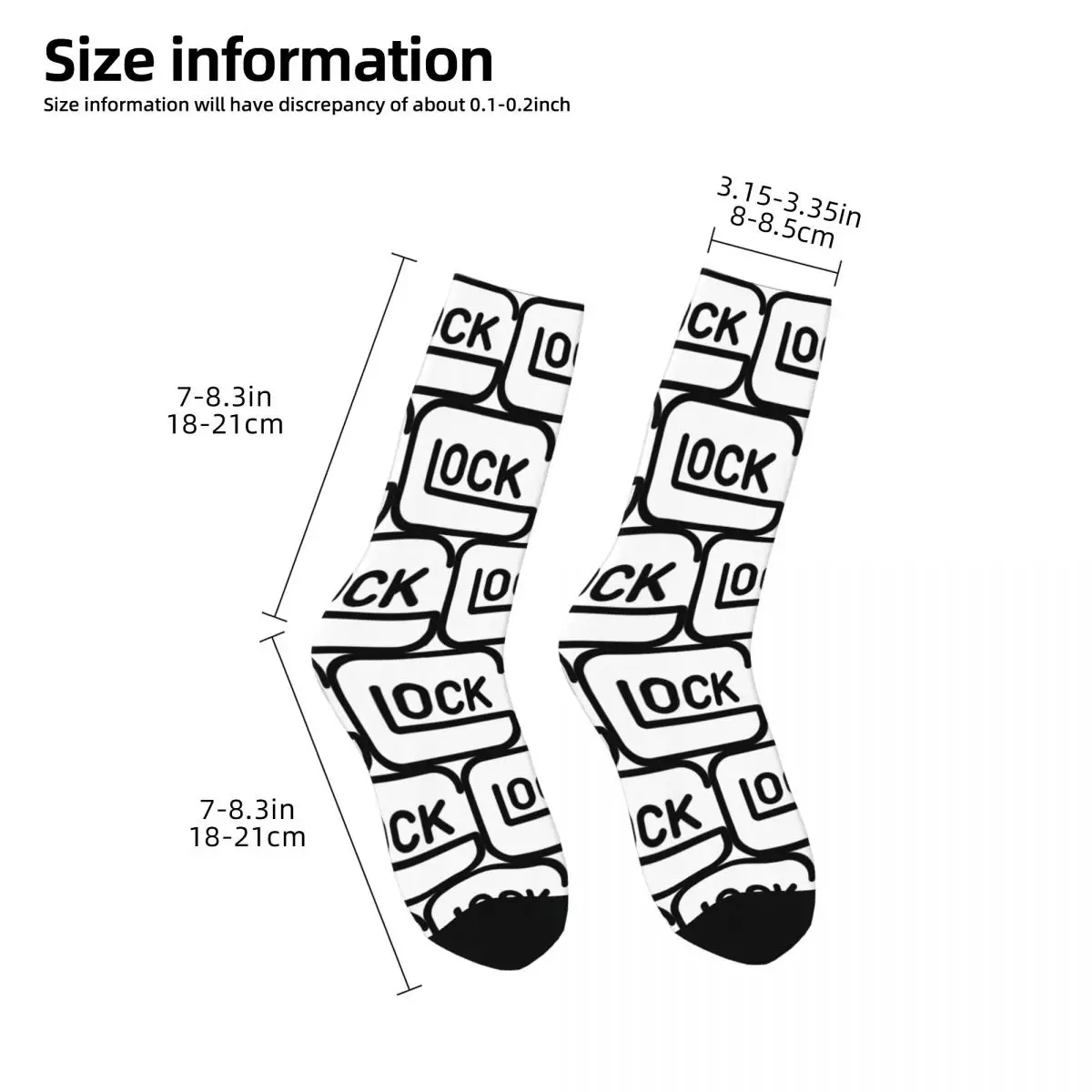 Glock USA Handgun Socks Harajuku Sweat Absorbing Stockings All Season Long Socks Accessories for Man\'s Woman\'s Birthday Present