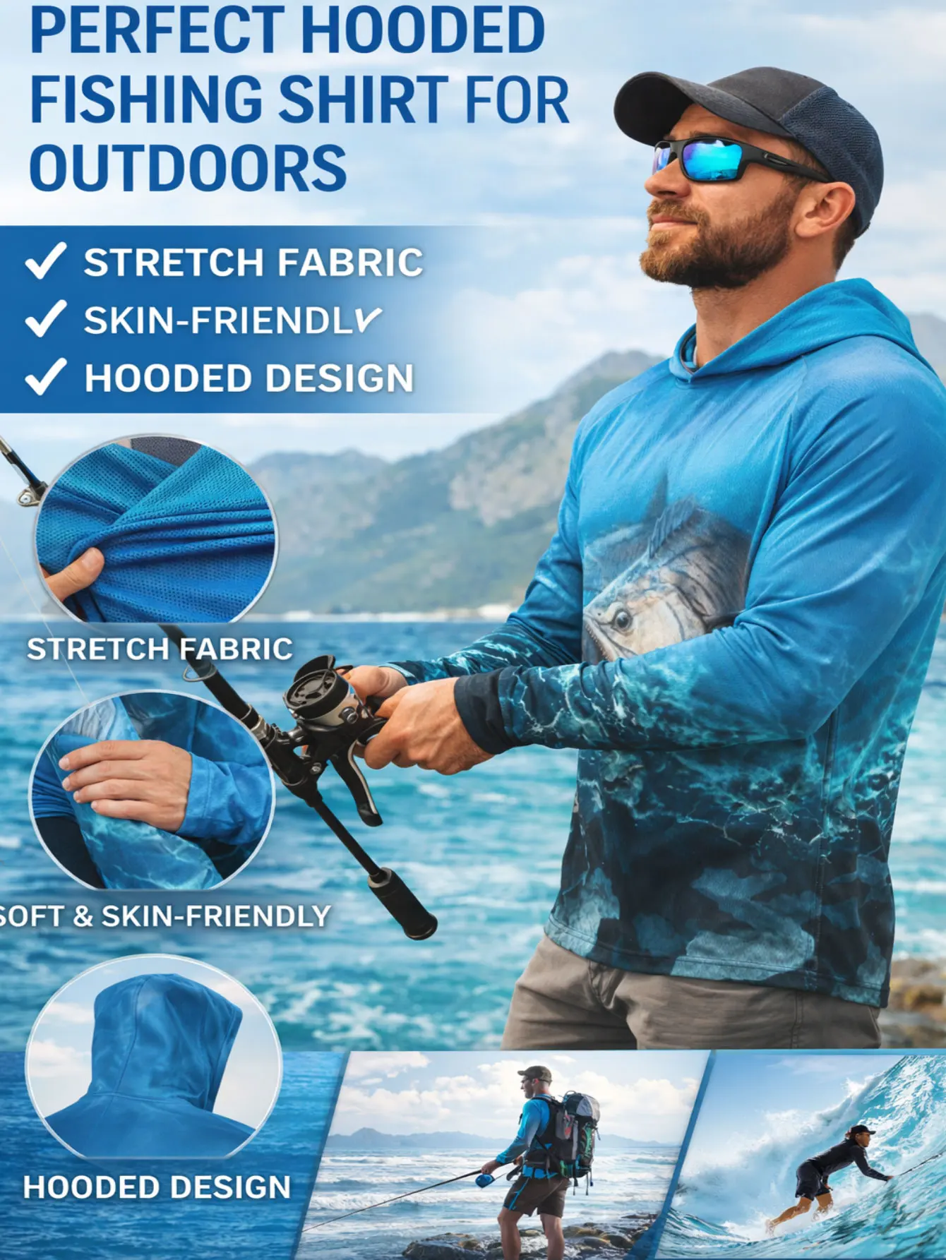 Pro tection Man Outdoor Camouflage Moisture Wicking Fishing Apparel Tops 2026 Fashion Printing Shirts Kapuzenshirt