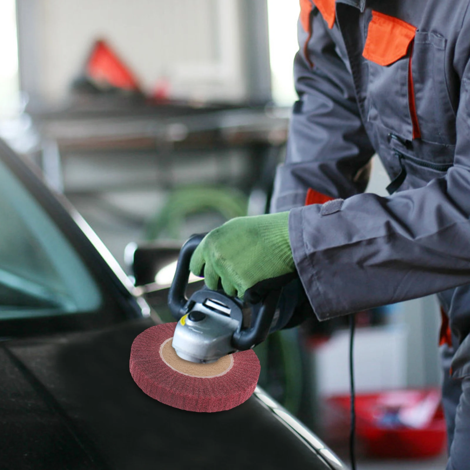 

Nonwoven Buffing Polishing Wheel Angle Grinder Attachment Durable Practical Sturdy Design Stainless Steel Wire Drawing Smooth