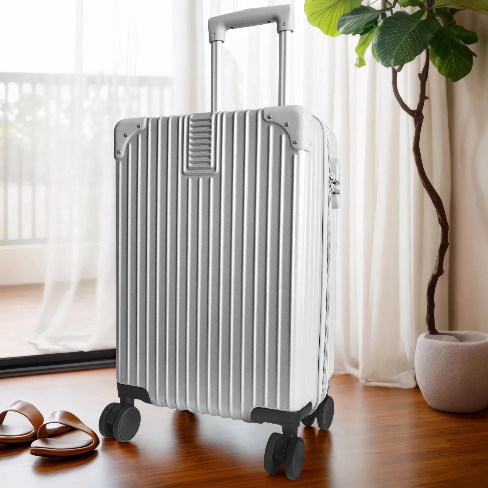 كتم حقيبة العجلات العالمية، حقيبة السفر، حقيبة العربة، صندوق الصعود، PC+ABS، 20 بوصة، حجم S، يمكن أن تأخذ على الطائرة