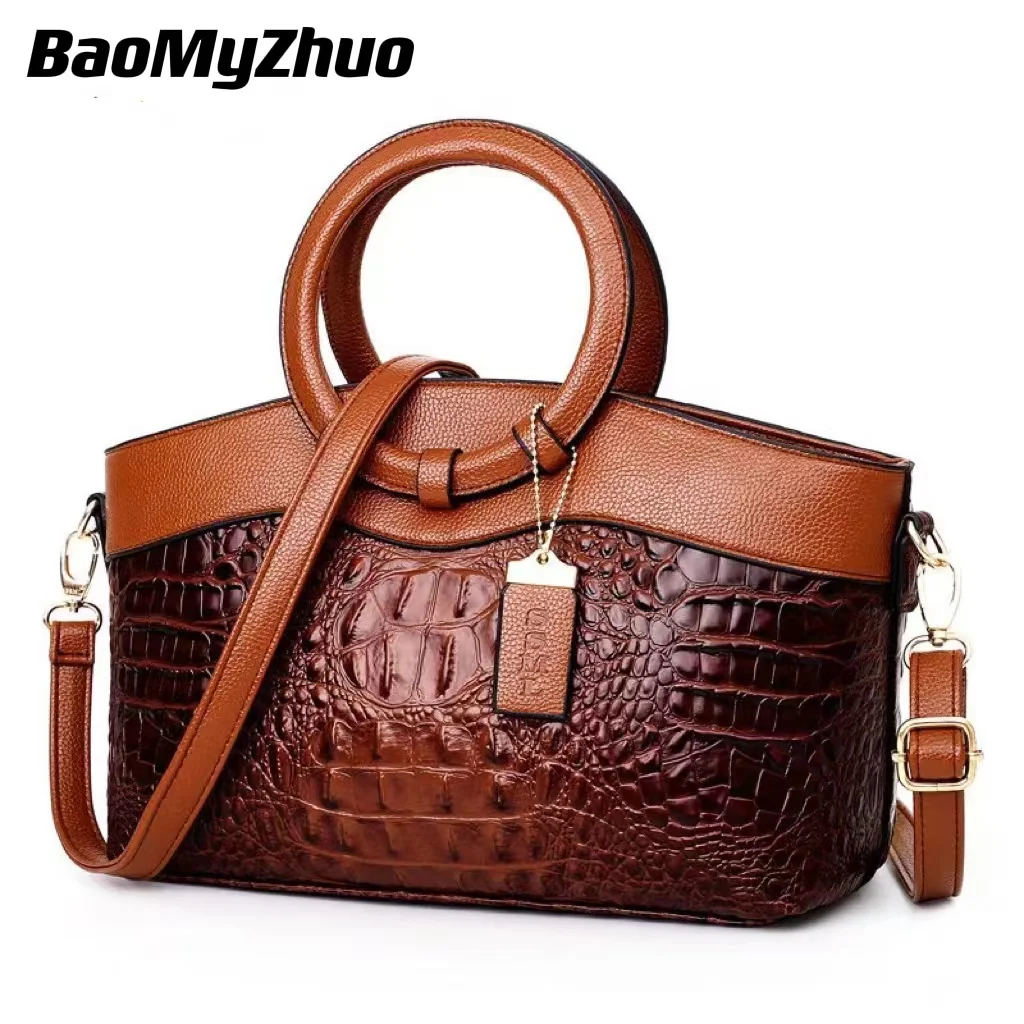 2023 Women Luxury Handbags Women Bags Designer Crossbody Bags Female Crocodile Leather Handbag Shoulder Bag Tote Retro Handbag