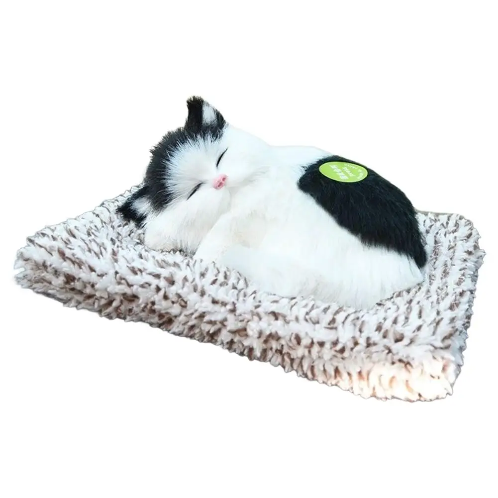 Cute Plush Toy Kawaii Simulation Sleeping Cat Stuffed Animal Sleeping Cat Kittens Doll Ornaments Car Display Decoration