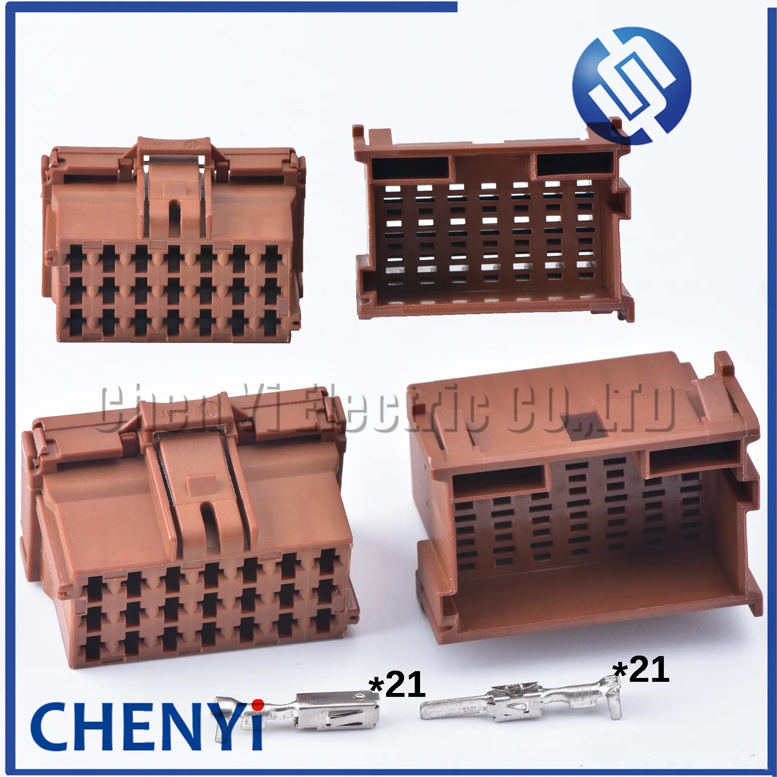 21 Pin Car Brown Connector Male Female Quick Connector Car Harness Connector Plug 8-968975-1 1-967630 With Terminals