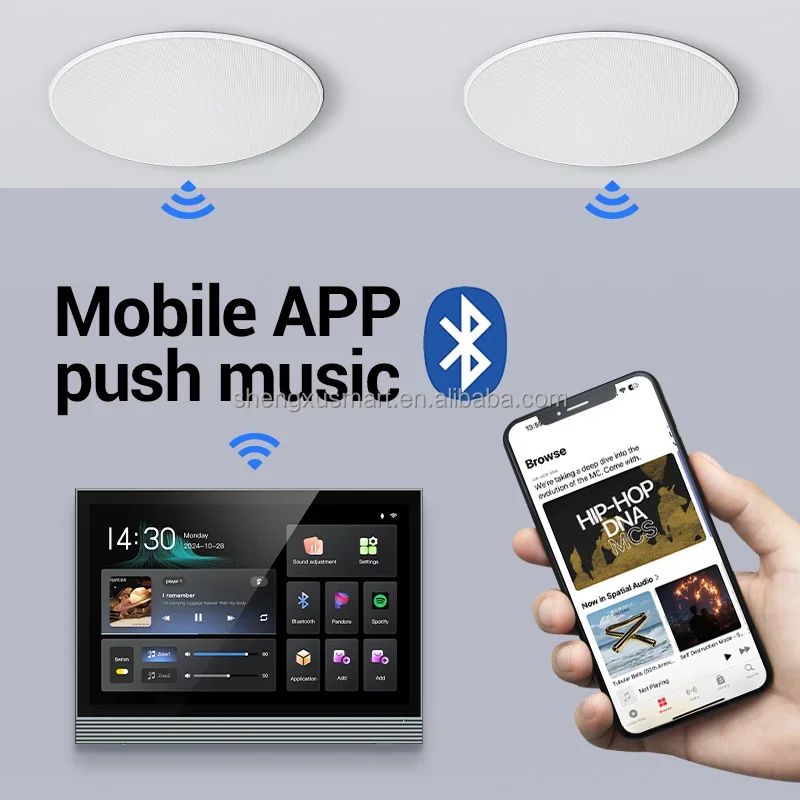 

8-Channel 7-Inch IPS Touch Screen Audio Amplifier For Bluetooth Theatre System Smart Home Automation Background Music Host For H