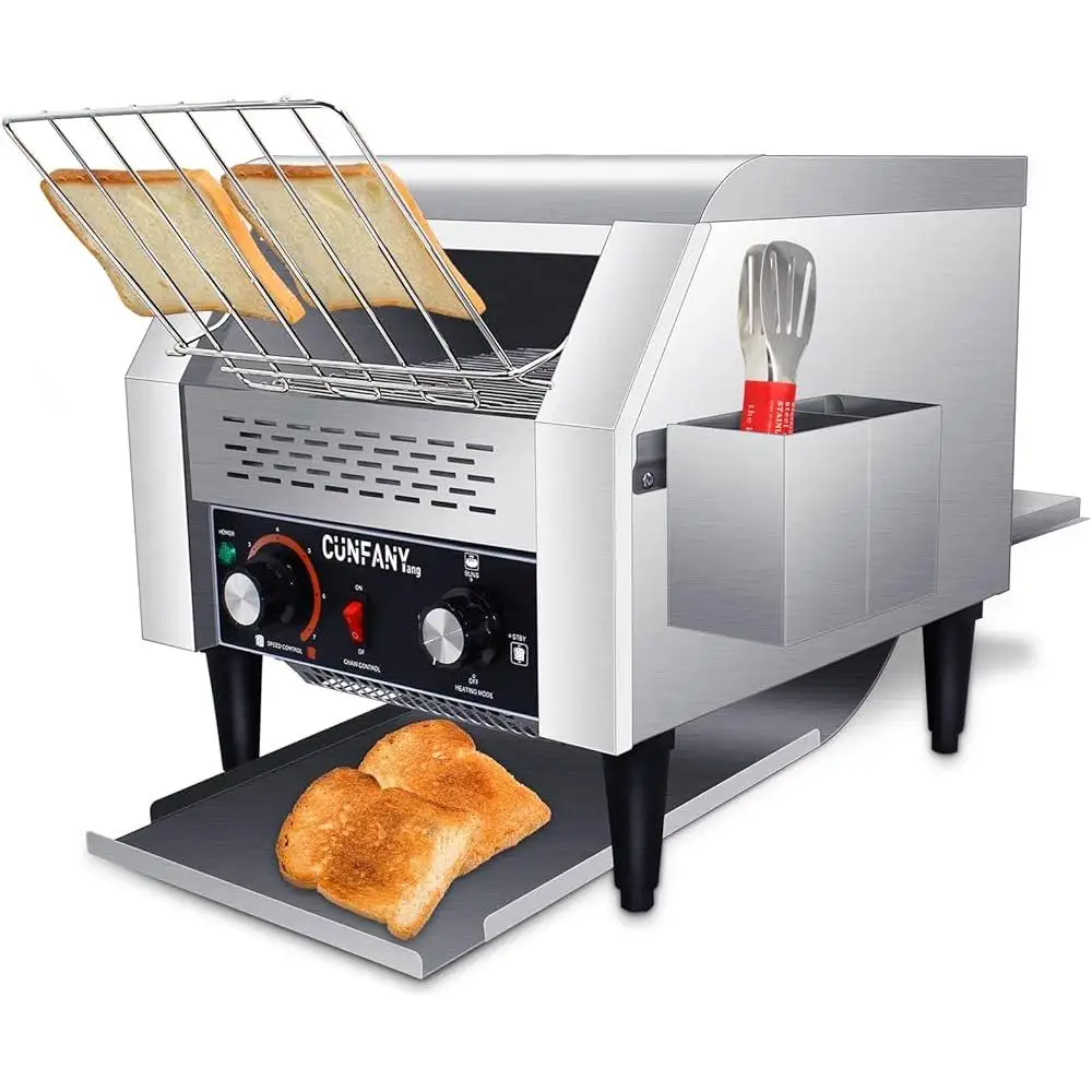 محمصة ناقلة تجارية، محمصة خبز كهربائية شديدة التحمل من الفولاذ المقاوم للصدأ، 300 شريحة في الساعة، مطعم الإفطار، المخابز، المطبخ