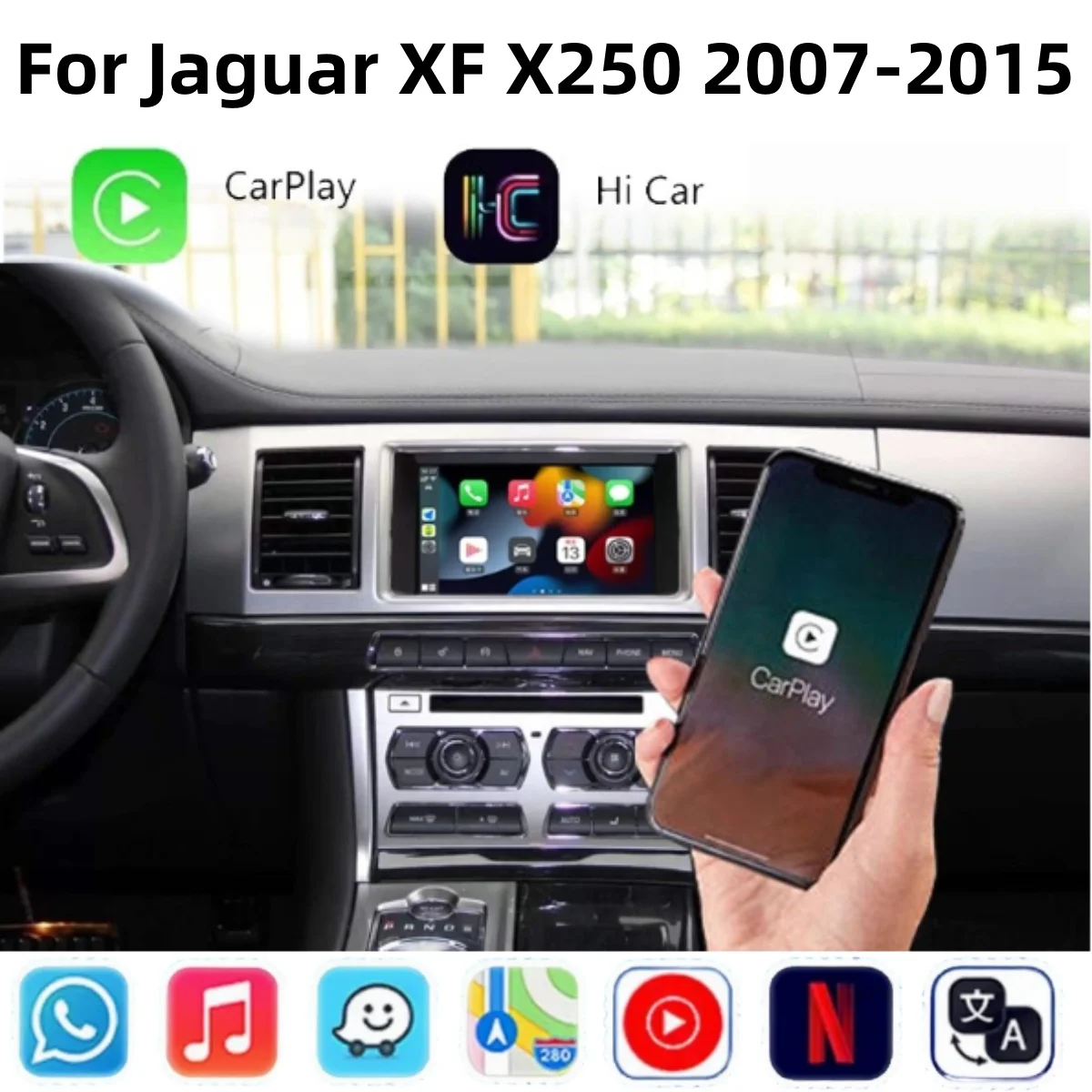 Gz novo para jaguar xf x250 2007-2015 navegação carplay sem fio android 13.0 tela de toque carro multimídia gps áudio rádio estéreo