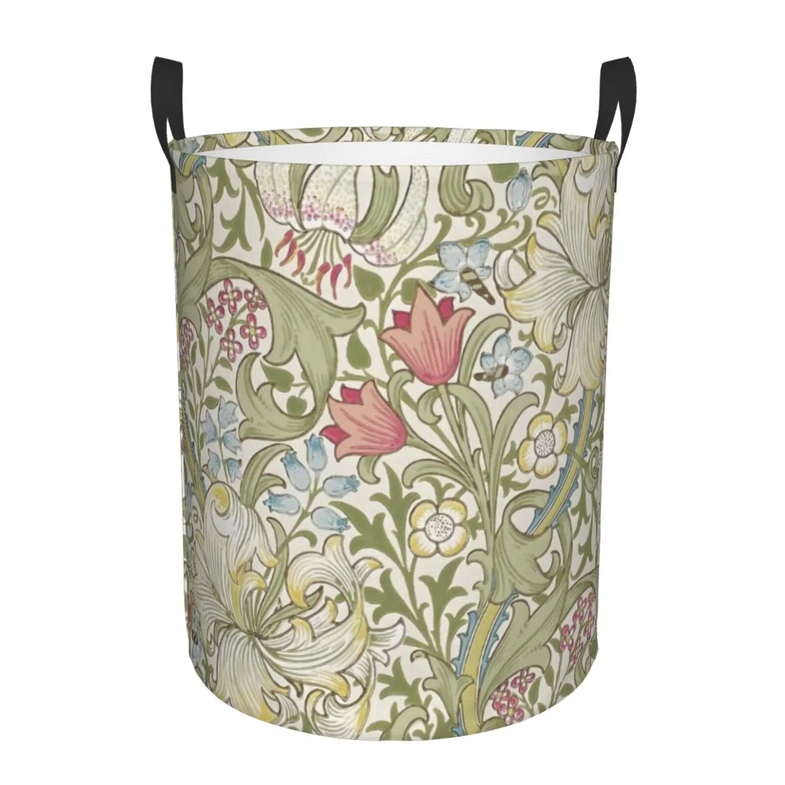 Custom William Morris Art Laundry Basket Collapsible Floral Textile Pattern Baby Hamper for Nursery Toys Organizer Storage Bins