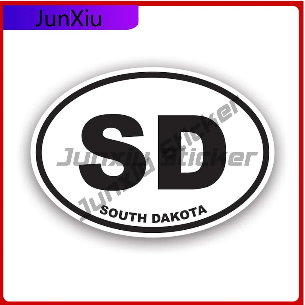 

Wild Retro South Dakota Euro Oval Sticker Uv Protected Decalssd Sticker Sunproof Uv Resistant Ideal For Camper Truck Fan