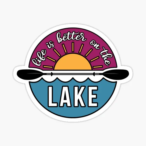 

Life Is Better On The Lake 5PCS Stickers for Print Kid Home Cute Water Bottles Wall Funny Laptop Living Room Window Cartoon Art