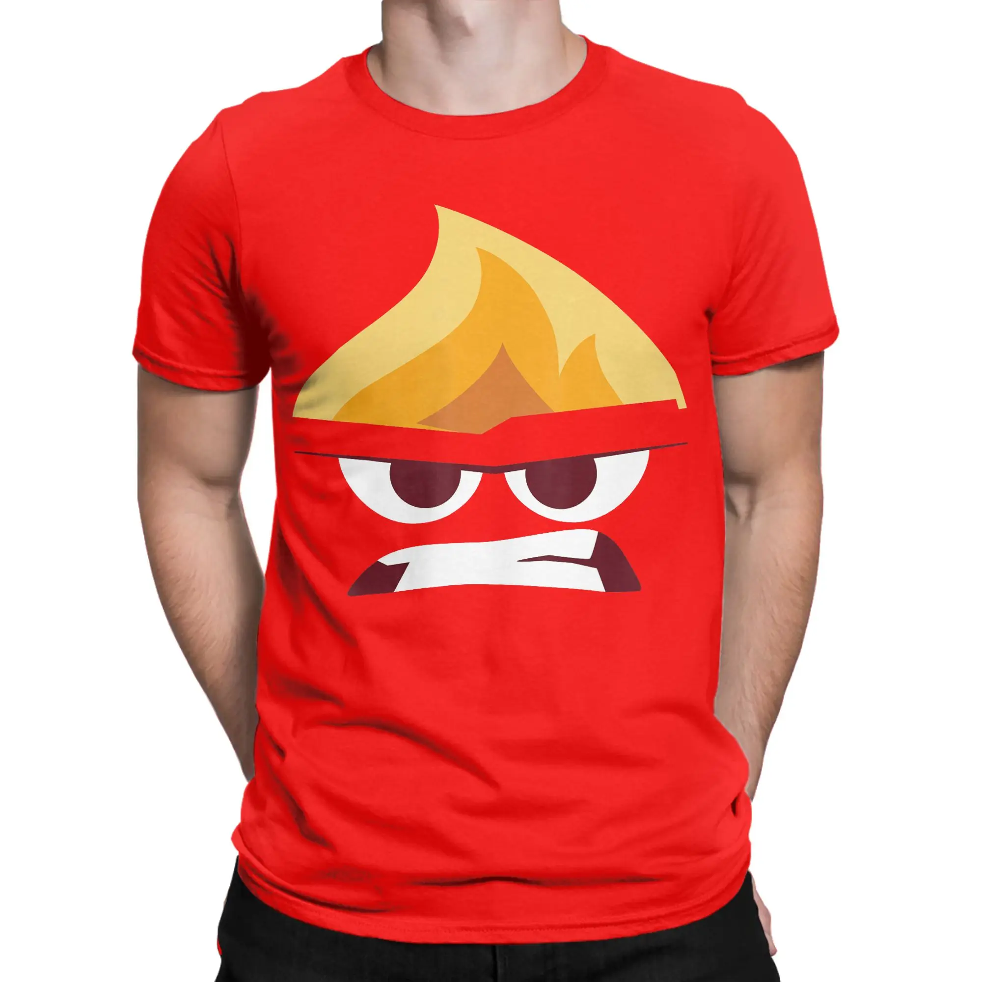 Men Insides Outs  Angry Face T-Shirts  Cotton Tees Summer Vintage Short-Sleeved T-Shirt O Neck Harajuku Custom Logo Tee Shirt