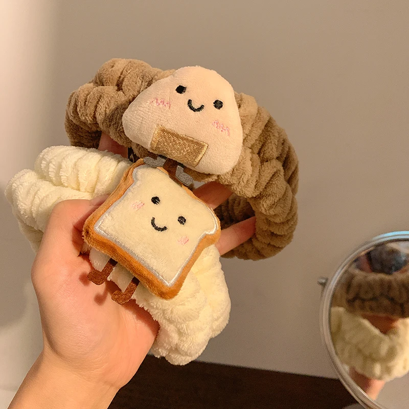Opaska Spa Opaska na nadgarstek do mycia twarzy Polar Pielęgnacja skóry Toast Opaska do włosów Mankiety na nadgarstki dla kobiet Dziewczyny Makijaż