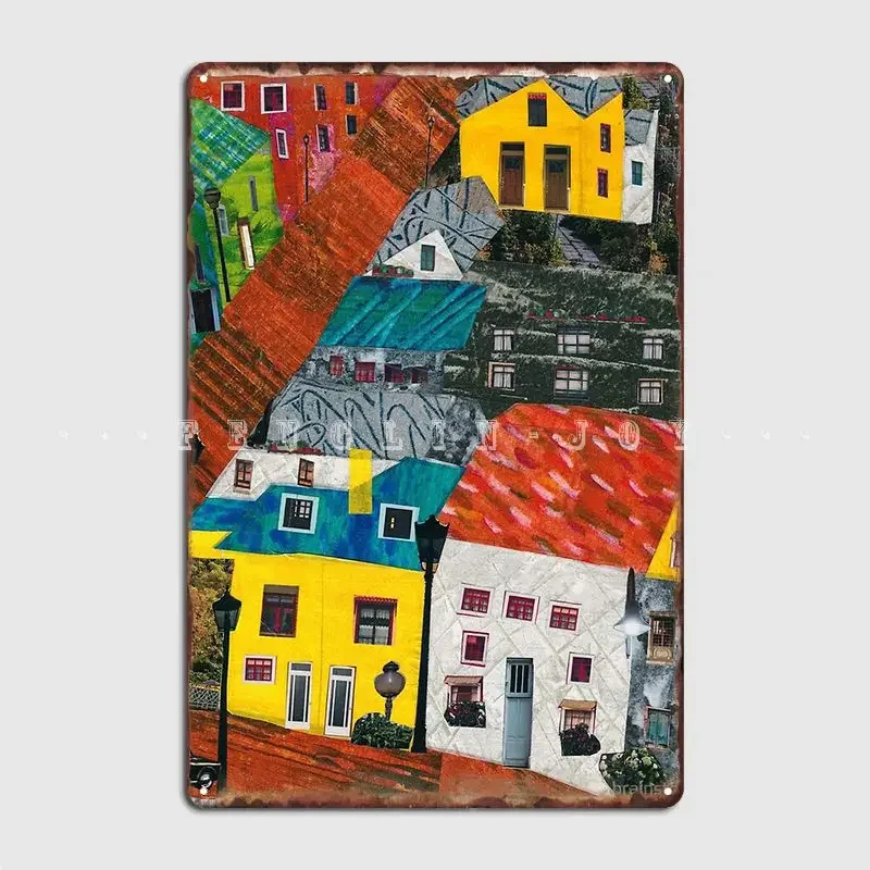 Reykjavik Rooftops Metal Sign Cinema Kitchen Club Bar Personalized Wall Decor Tin Sign Poster