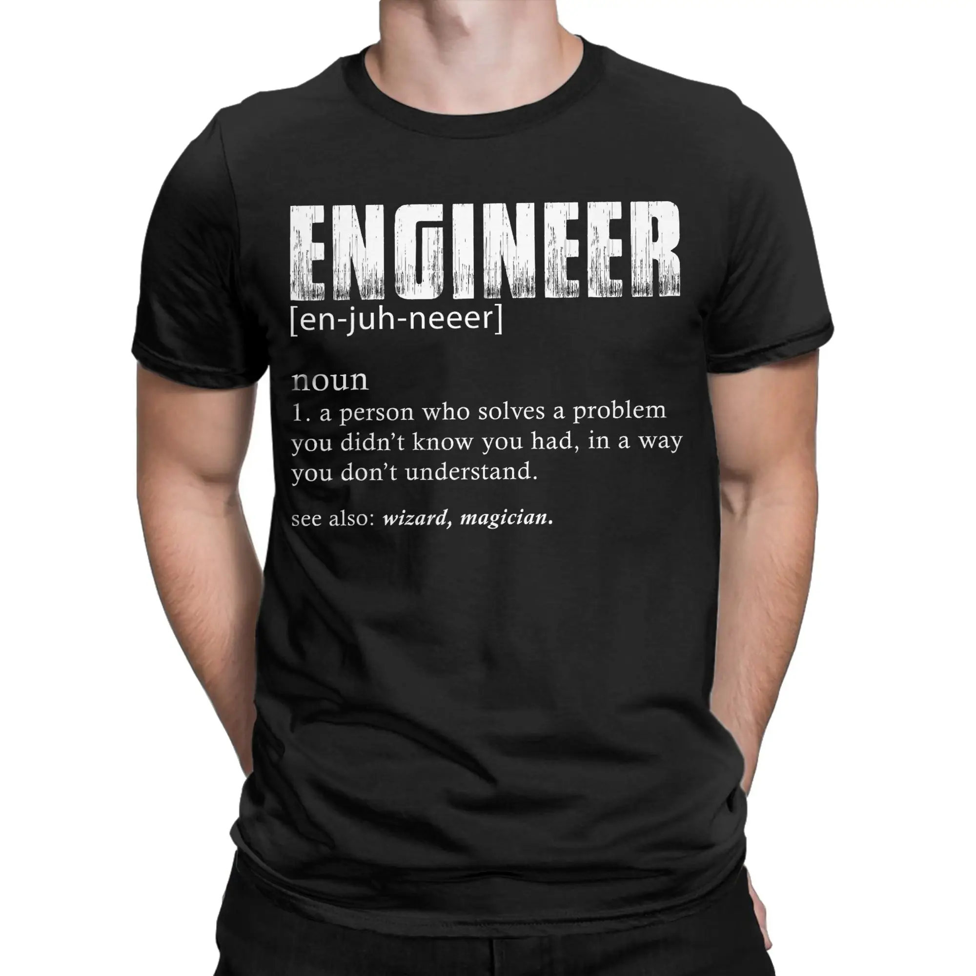 Men Women Printed Engineer Definition T Shirt Funny Engineering  T Shirt Tee Pure Cotton  T-shirts Clothing