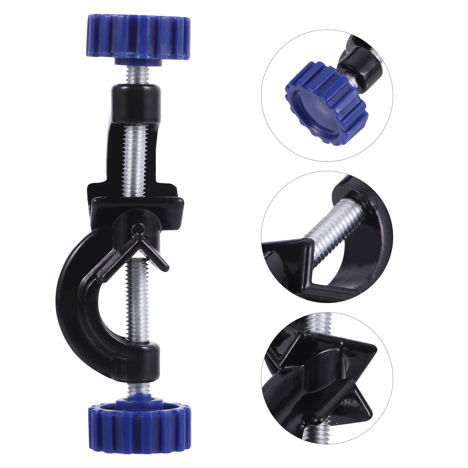 

2Pcs Universal Blue Knob Clamp Holder Heavy Duty Adjustable Right Angle Alloy Holder for Lab Workshop Home Use