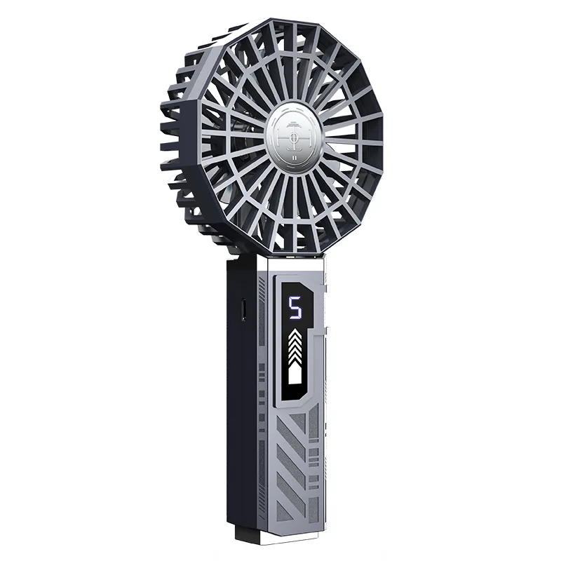 Mecha small fan charging portable outdoor fan small handheld lighting handheld spray fan 5
