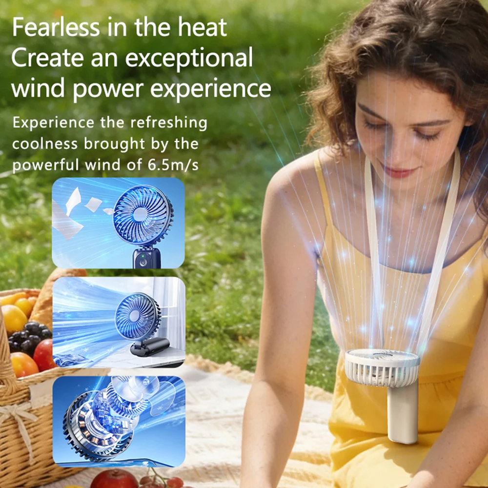 Portable Handheld Fan, Battery Operated Fan with Base, Rechargeable Mini Fan for Outdoor Indoor for Summer and For Outdoor