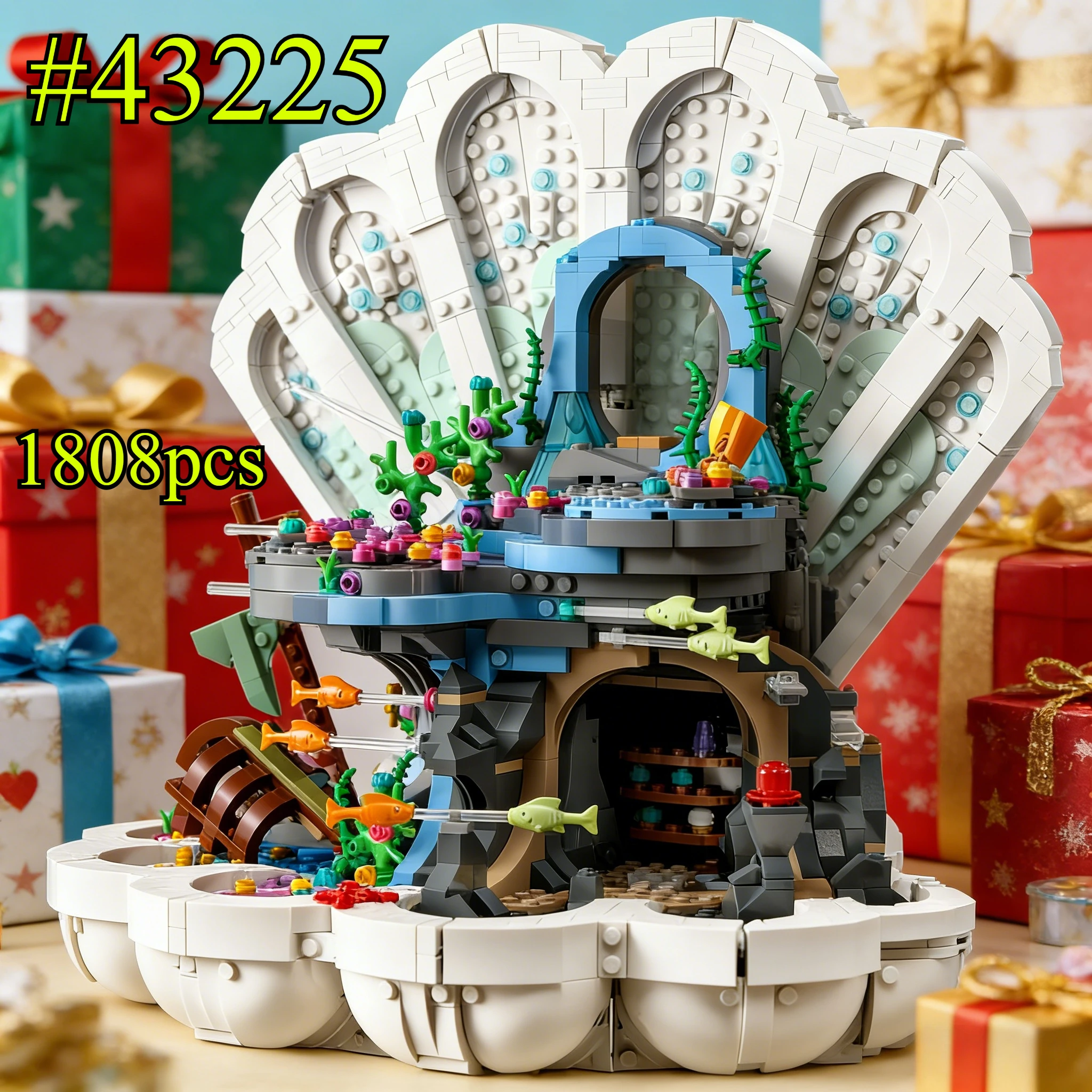 

Набор строительных блоков «Ракушка с сокровищами внутри» 43225, подходит для подарков на день рождения, совместим с деталями Lego, 1808 шт.