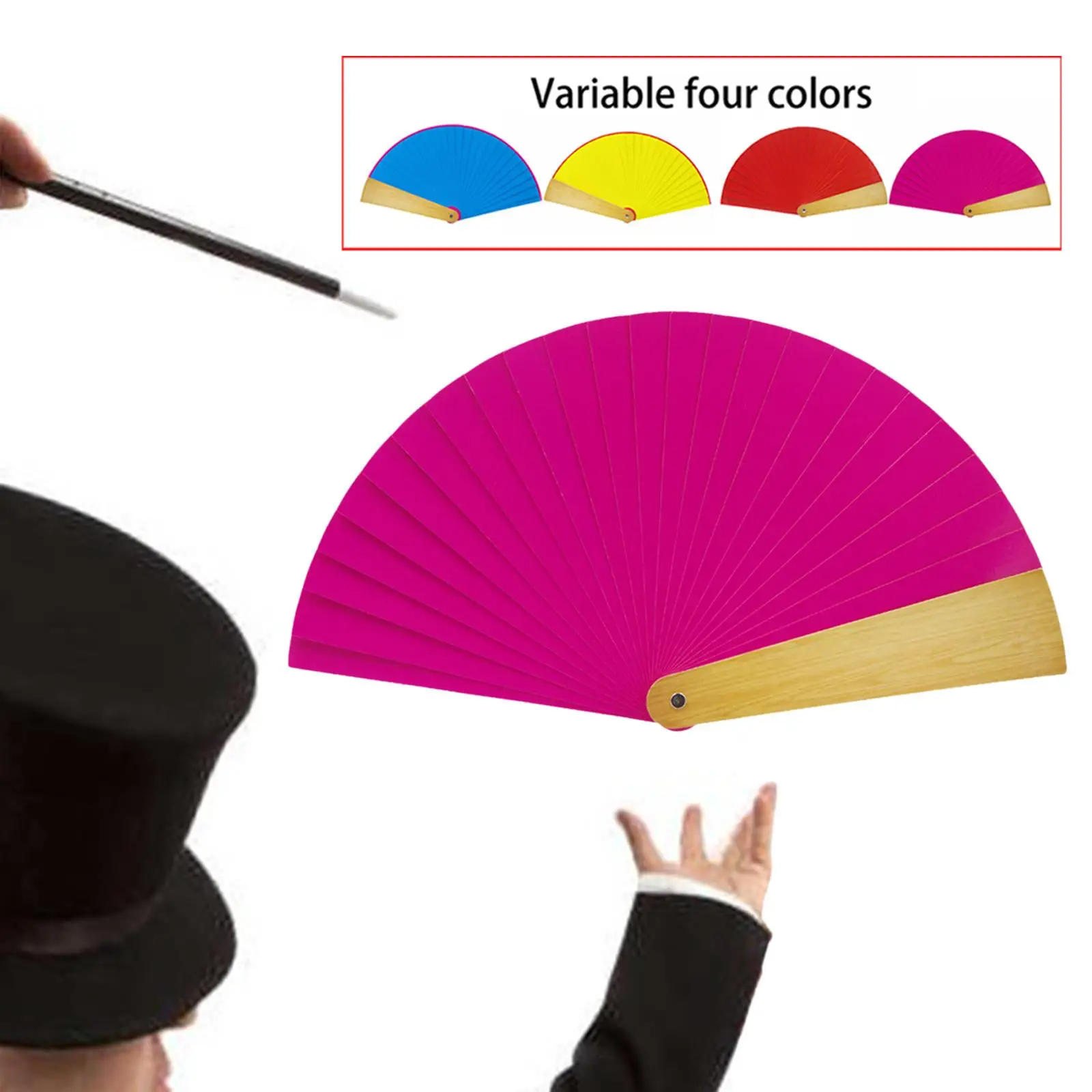 Fan Discolor Beginner ian, Stage Tricks, Party Trick, Gimmicks, Props, Four Color Fan Four Color for Stage Magia ian