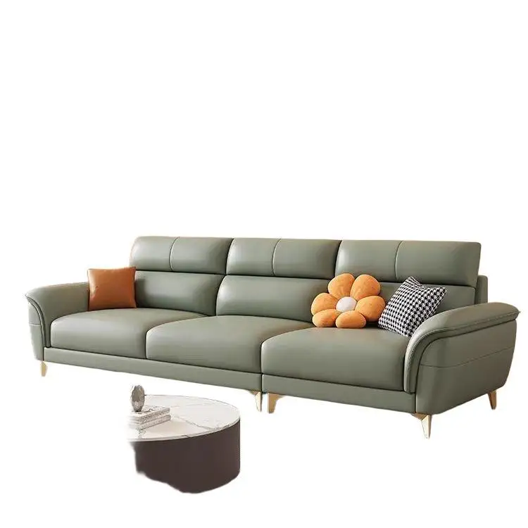 

Simple modern cat scratching leather sofa technology cloth household living room size apartment