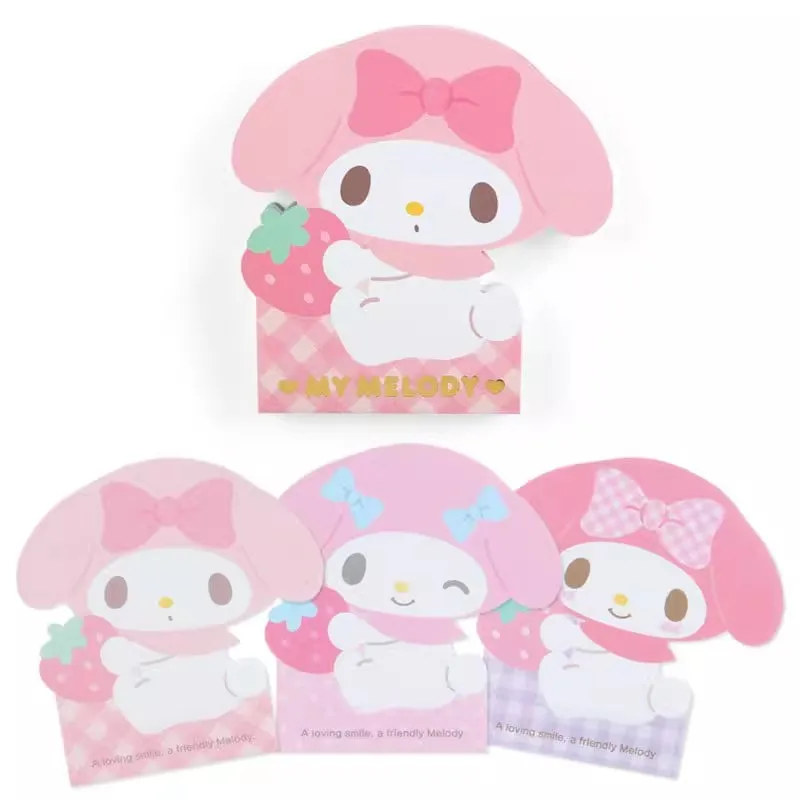 Kawaii Hello Kitty Kuromi My Melody Cartoon Tear-Off Note Pad Anime Sanrio Girly Heart Cute Notepad Non-Sticky Sticky Notes