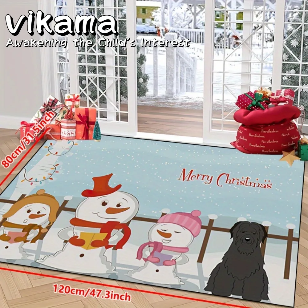 ممسحة VIKAMA لعيد الميلاد، سجادة مضادة للانزلاق قابلة للغسل في الغسالة، ديكور مدخل داخلي وخارجي لغرفة المعيشة في الباب الأمامي
