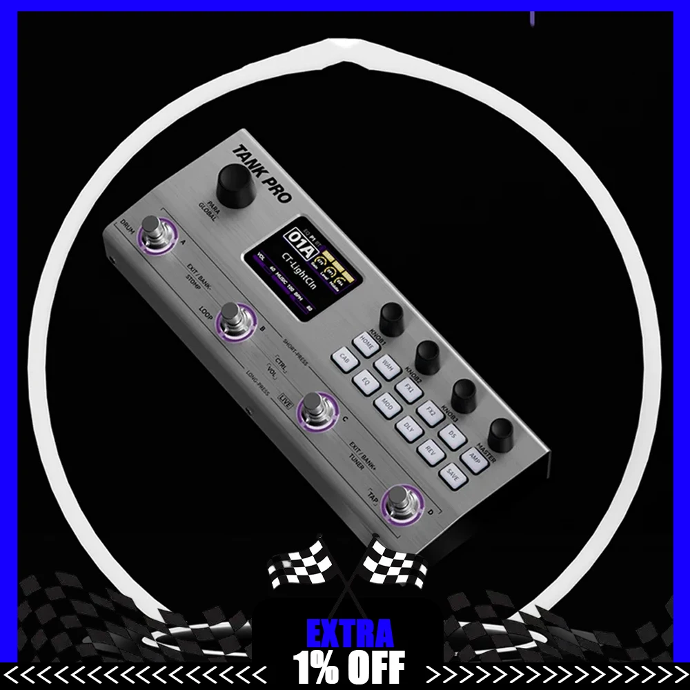 M Vave Tank Pro Electric Guitar Multi Effects Simulation Drum ] Pedal Bass Amplifier Machine Accompaniment Distortion Overdrives