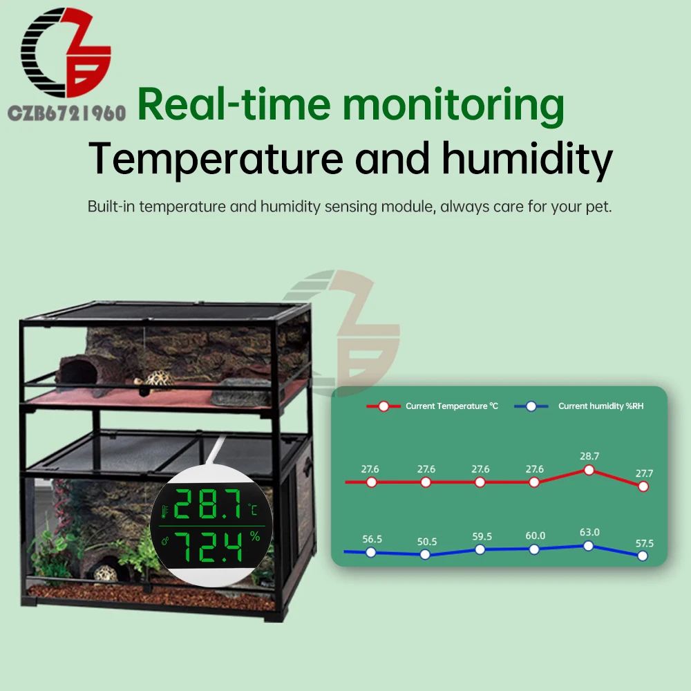 High Precision USB Thermometer LCD Digital Aquarium Fish Tank Thermometer 0-60℃ Temperature Sensor Meter Thermometer Measurement