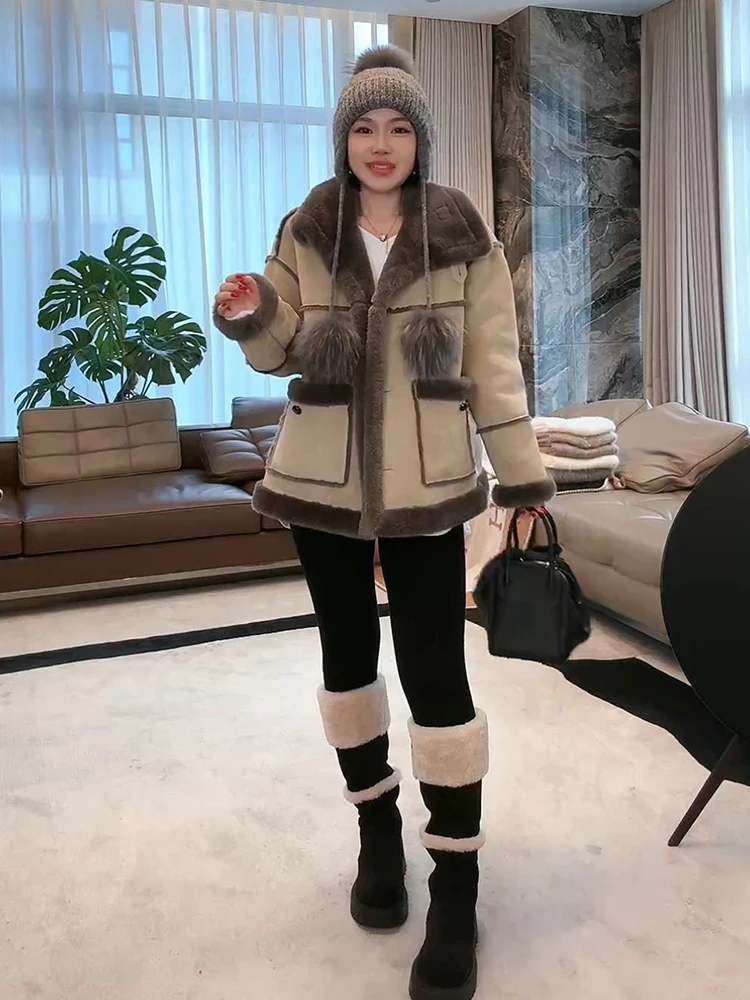 

Свободный крой из искусственного меха, воротник-стойка, теплая защита окружающей среды, верхняя одежда Mehomeyang, Charlotte, лето-осень