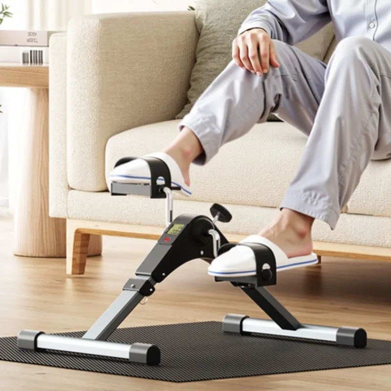 

Портативный тренажер для педалей, тренажер для ног, регулируемое сопротивление, мини-тренажер для велосипеда, нескользящий для реабилитации ног в помещении