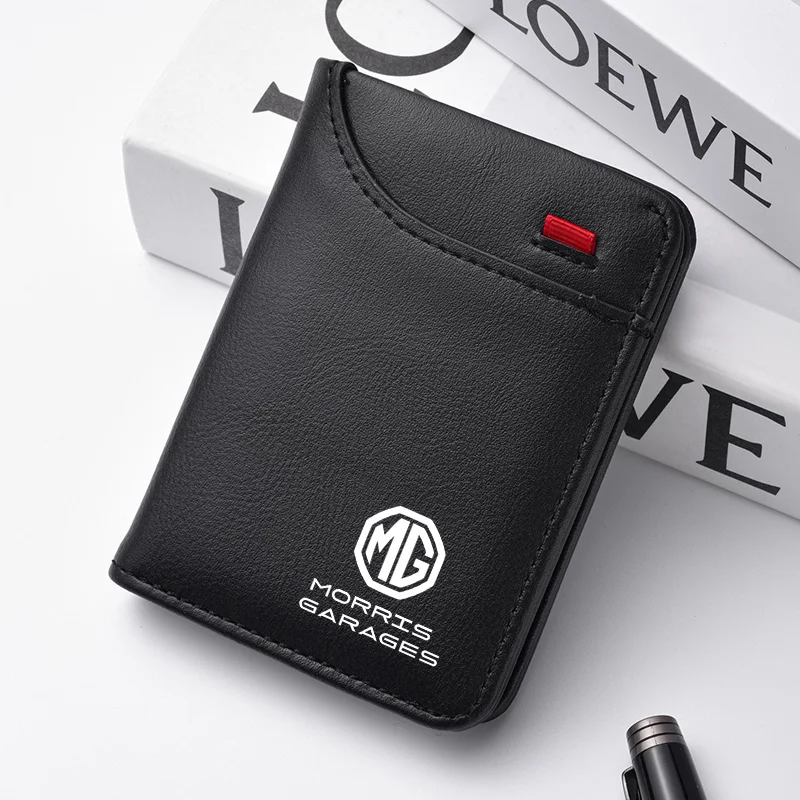 

PU Leather Car Emblem Mini Wallet Lightweight For Morris Garages Motors MG ZS GS MG5 6 7 mg3 Large-Capacity Purse Accessories